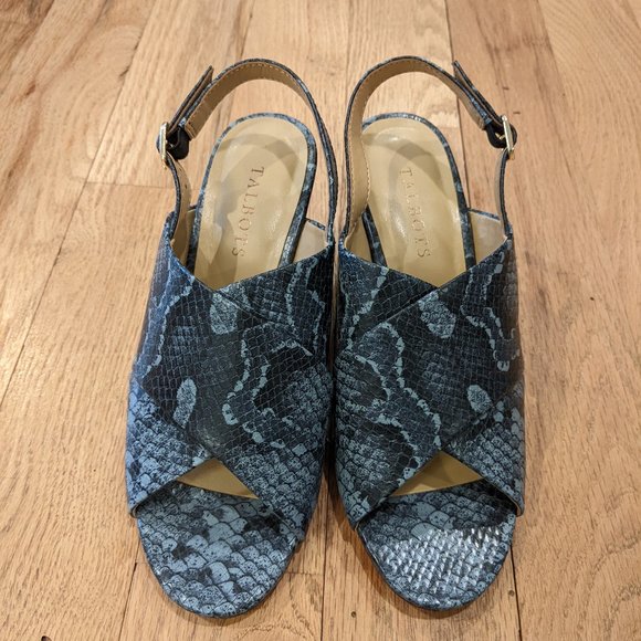 Talbots Shoes - Talbots blue snakeskin wedges